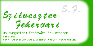 szilveszter fehervari business card